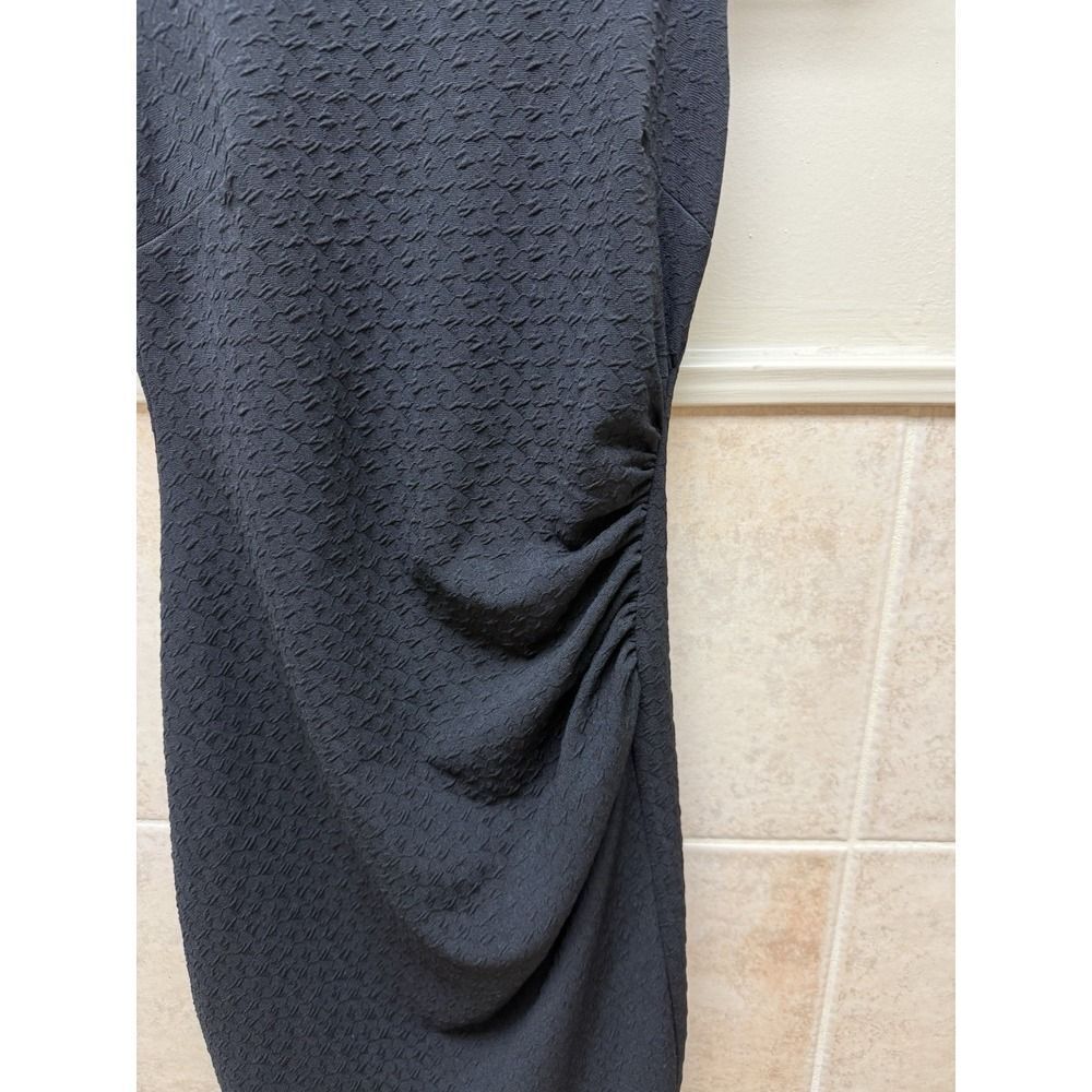 Bisou Bisou Michele Bohbot Sleeveless Midi Womens  Black Dress Ruched. Sz 2 - Picture 3 of 12